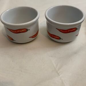 Cordon Bleu Hot Chili Peppers Serving Bowls 16 Oz Each Set Of 2 Oven Micro Dish